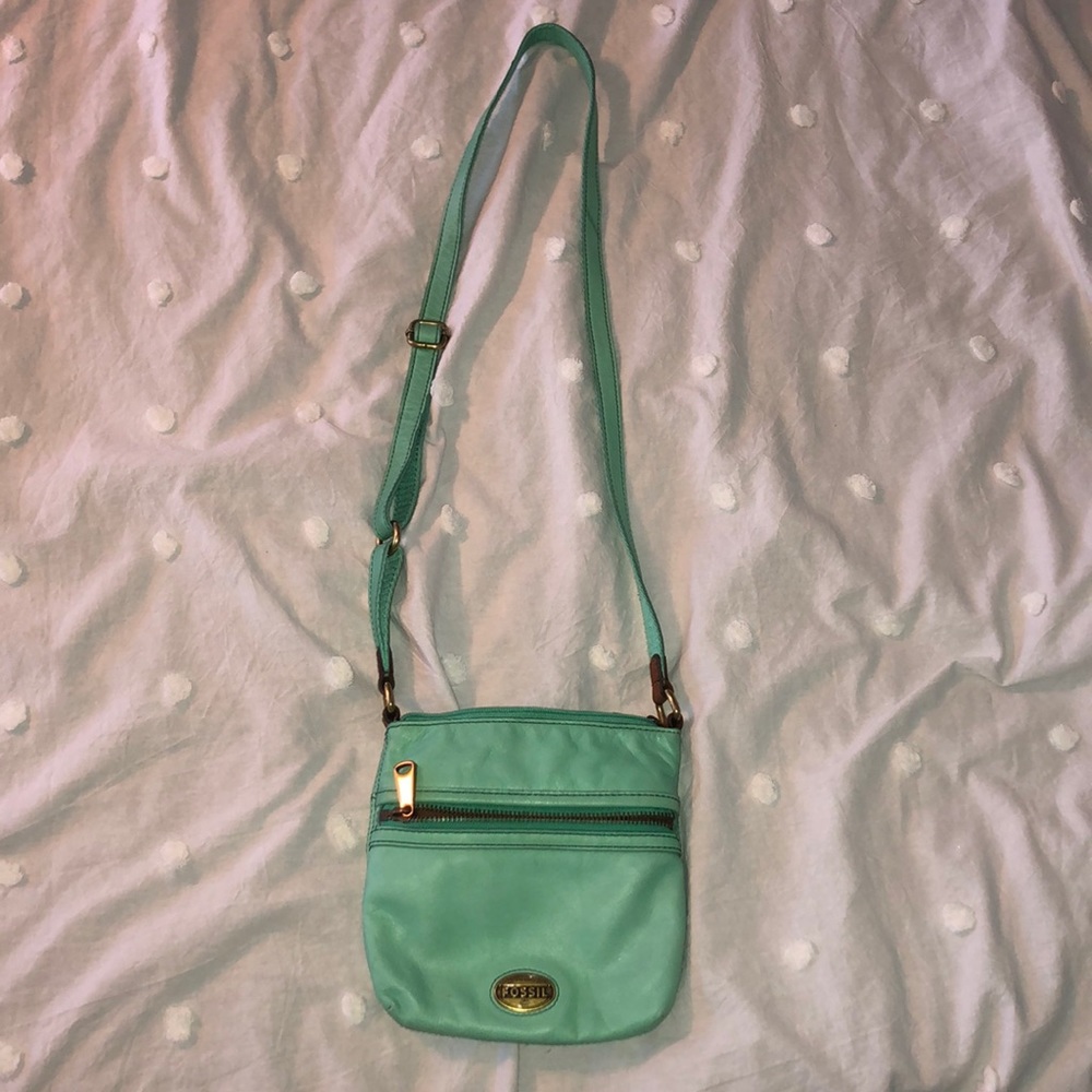 Teal Fossil crossbody bag